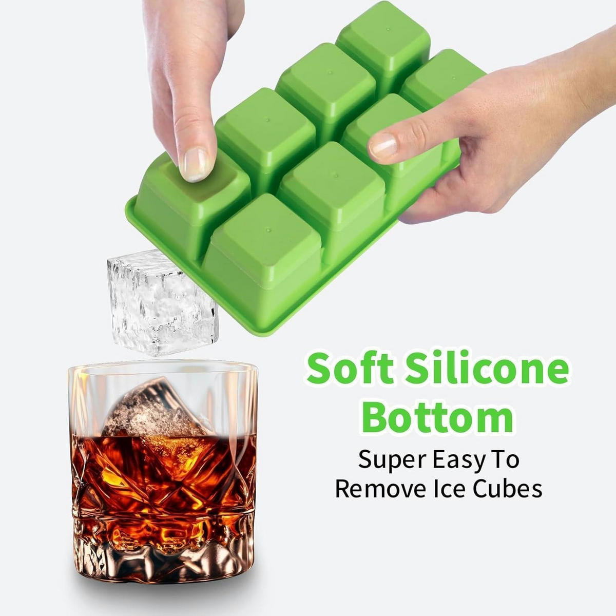 EISWÜRFELFORM 2-teiliges Set Silikon Grün - Grün, Kunststoff (11/4.5/20cm)