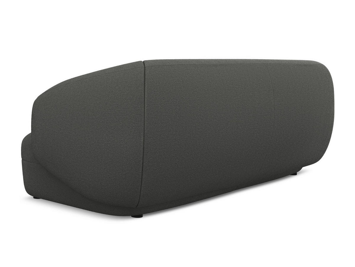 3-SITZER SOFA Bouclé Stoff Grau - Schwarz/Graphitfarben, Kunststoff/Textil (212/81/98cm) - Makamii