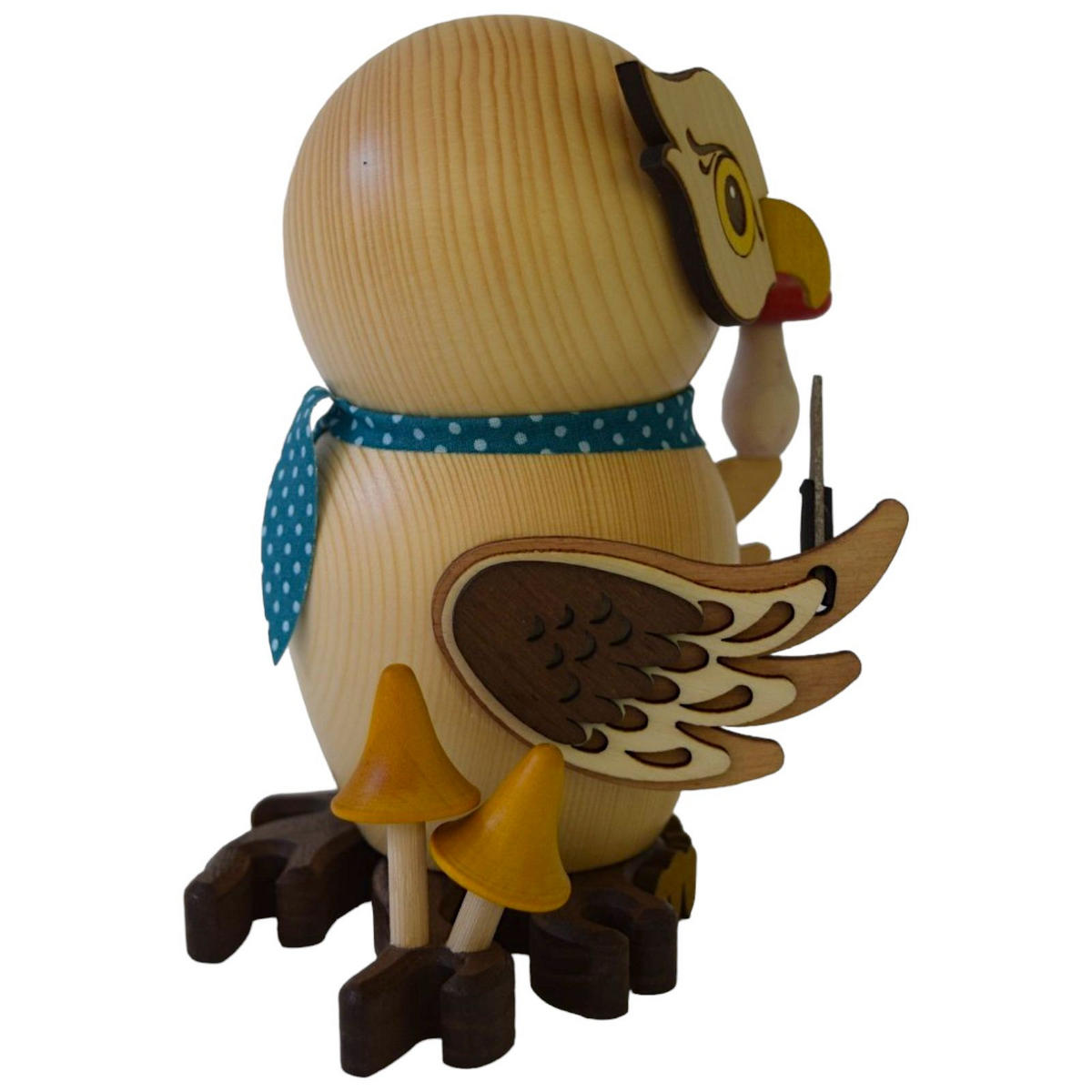 RAUCHFIGUR Eule Pilzsammler 15 cm - Multicolor, Holz (10/15/10cm)
