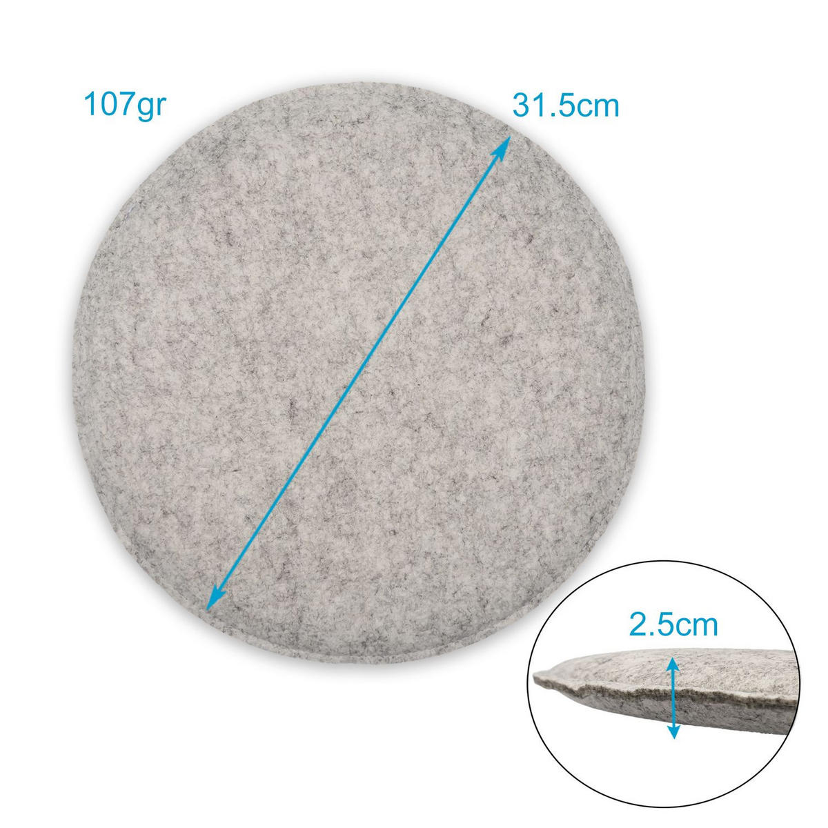 SITZKISSEN (4er Set) - Grau, Textil (34/34/31.5cm) - Intirilife