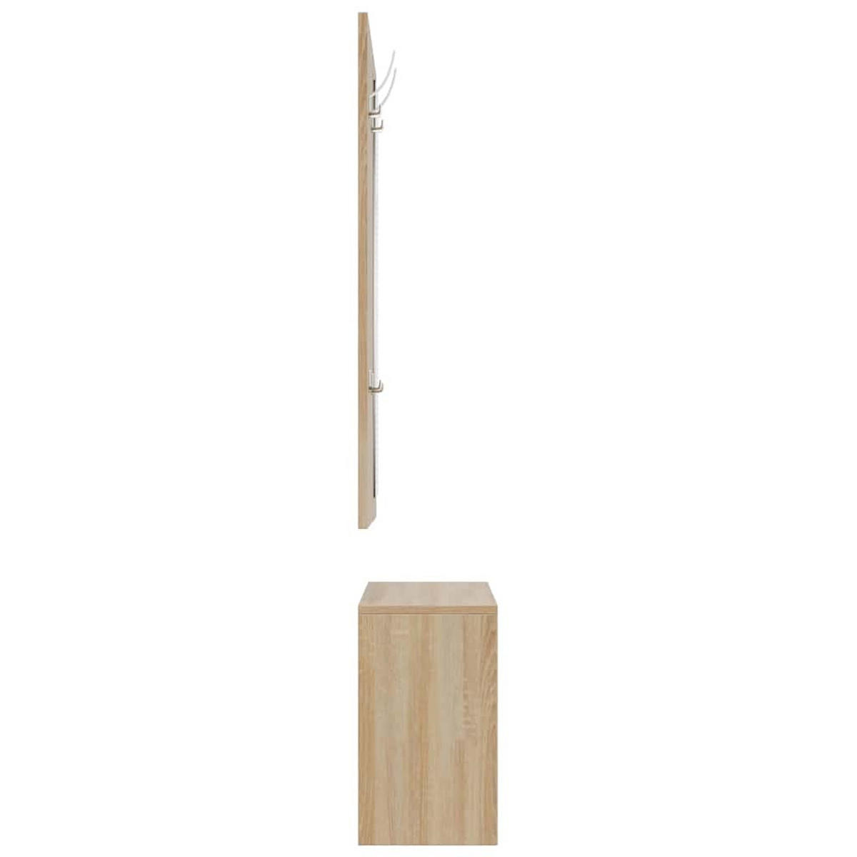 SCHUHSCHRANK-SET 3-In-1 Sonoma-Eiche Holzwerkstoff - Braun, Holzwerkstoff (27/46.5/80cm) - vidaXL