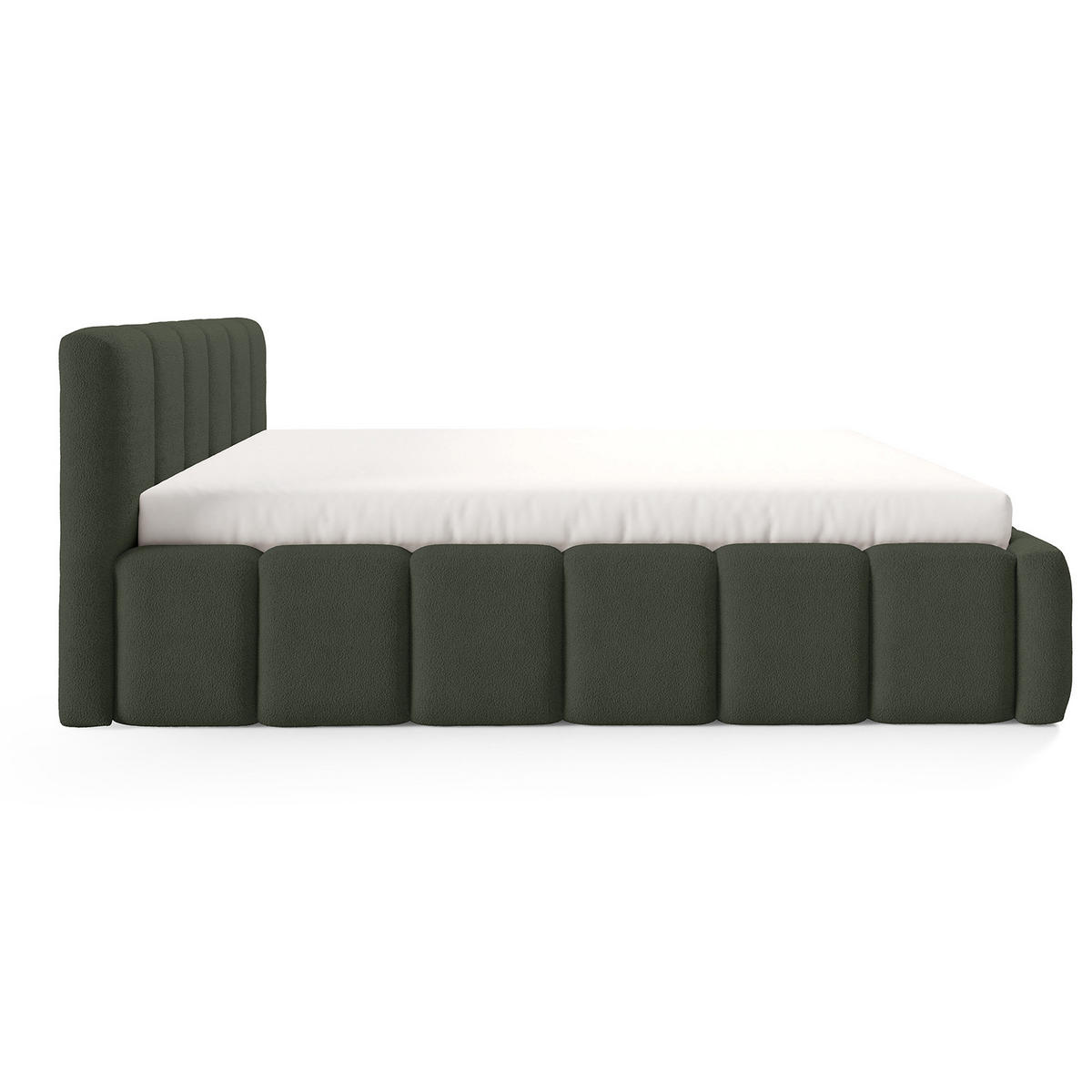 POLSTERBETT KALLA Medium 180x200 cm mit Bettkasten – QUELLE 37 - Grün, Holz (180/200cm) - Dekori_Interiors