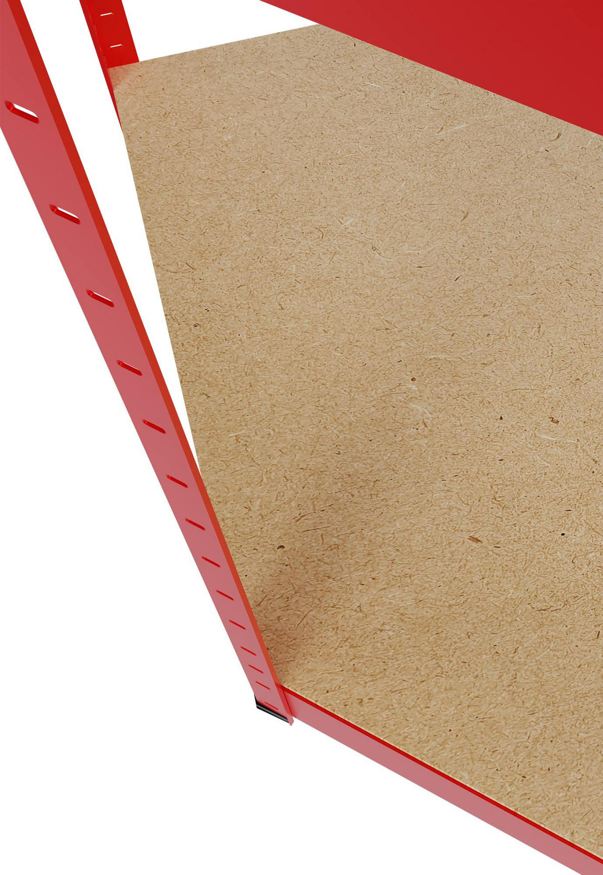 REGALSYSTEM 2 Lagerregal mit 1 Eckregal Metall rot - Rot, Metall (160/180/160cm) - CLP