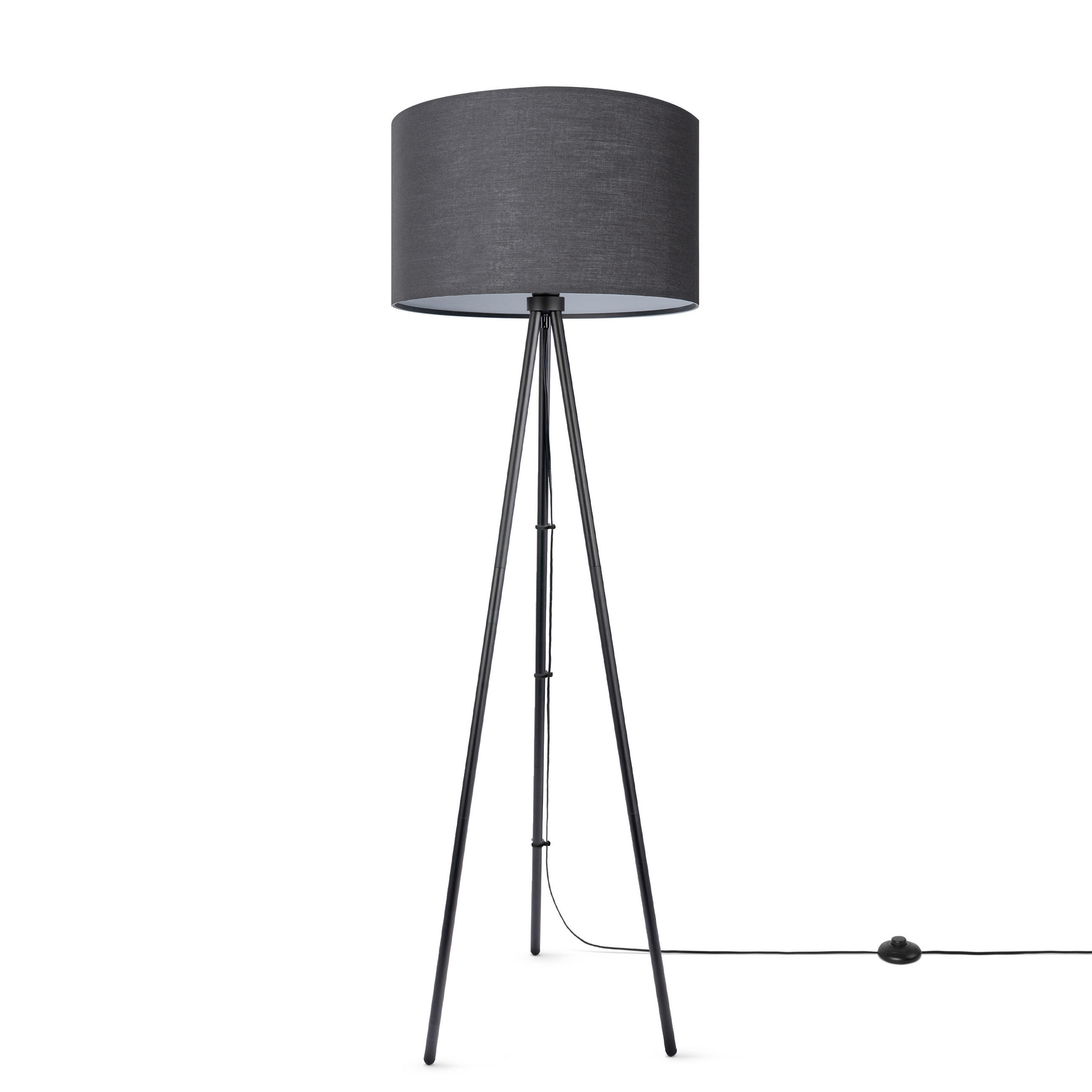 STEHLEUCHTE Trina Fl - Schwarz, Metall (41.7/36.7/148.5cm) - Paco Home