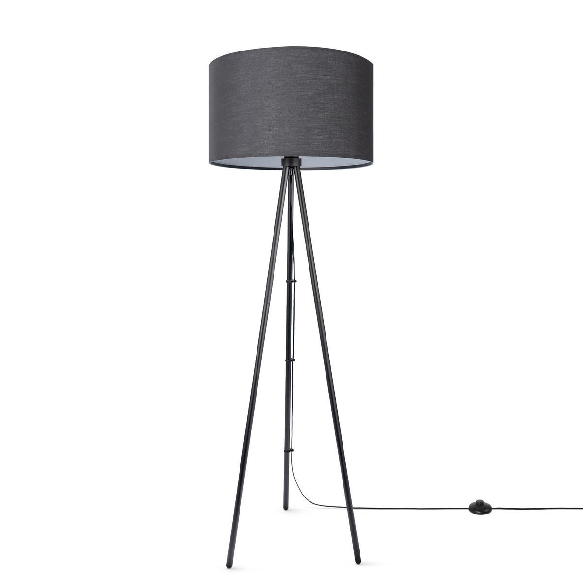 STEHLEUCHTE Trina Fl - Schwarz, Metall (41.7/36.7/148.5cm) - Paco Home