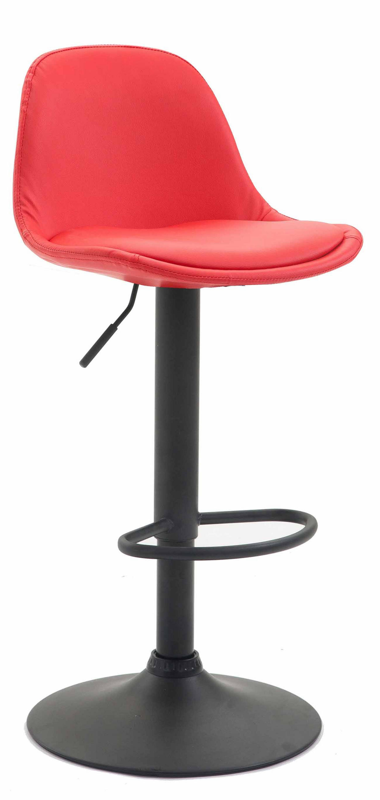 BARHOCKER Lederlook rot - Rot/Schwarz, Textil/Metall (39/82/43cm) - CLP