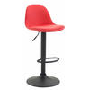 BARHOCKER Lederlook rot - Rot/Schwarz, Textil/Metall (39/82/43cm) - CLP