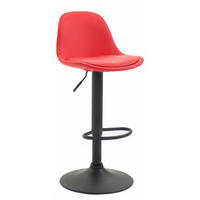 BARHOCKER Lederlook rot - Rot/Schwarz, Textil/Metall (39/82/43cm) - CLP