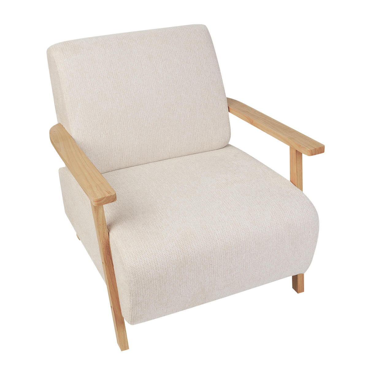 SESSEL Helles Beige Lesja - Hellbraun/Beige, Textil (77/79/90cm) - Beliani