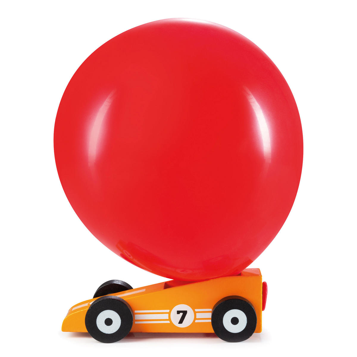 LUFTBALLONAUTO Orangestar, Kiefernholz, Orange - Orange, Holz (15/6.1/7.5cm)