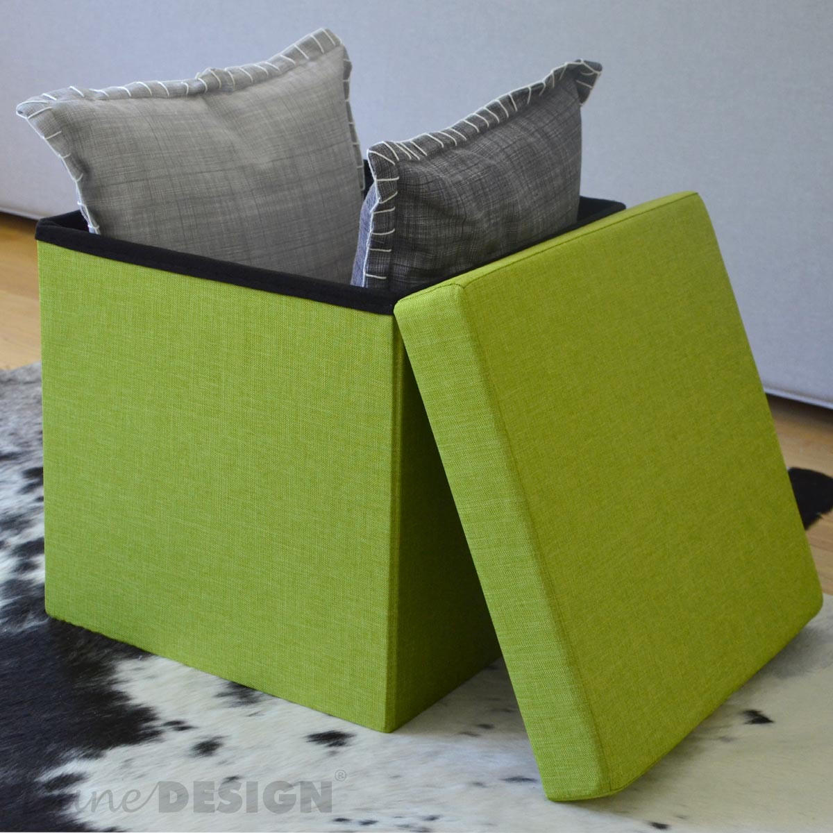 SITZWÜRFEL 38/38 cm, Faltbar 42 Liter Grün - Grün, Kunststoff (38/38/38cm) - Dunedesign