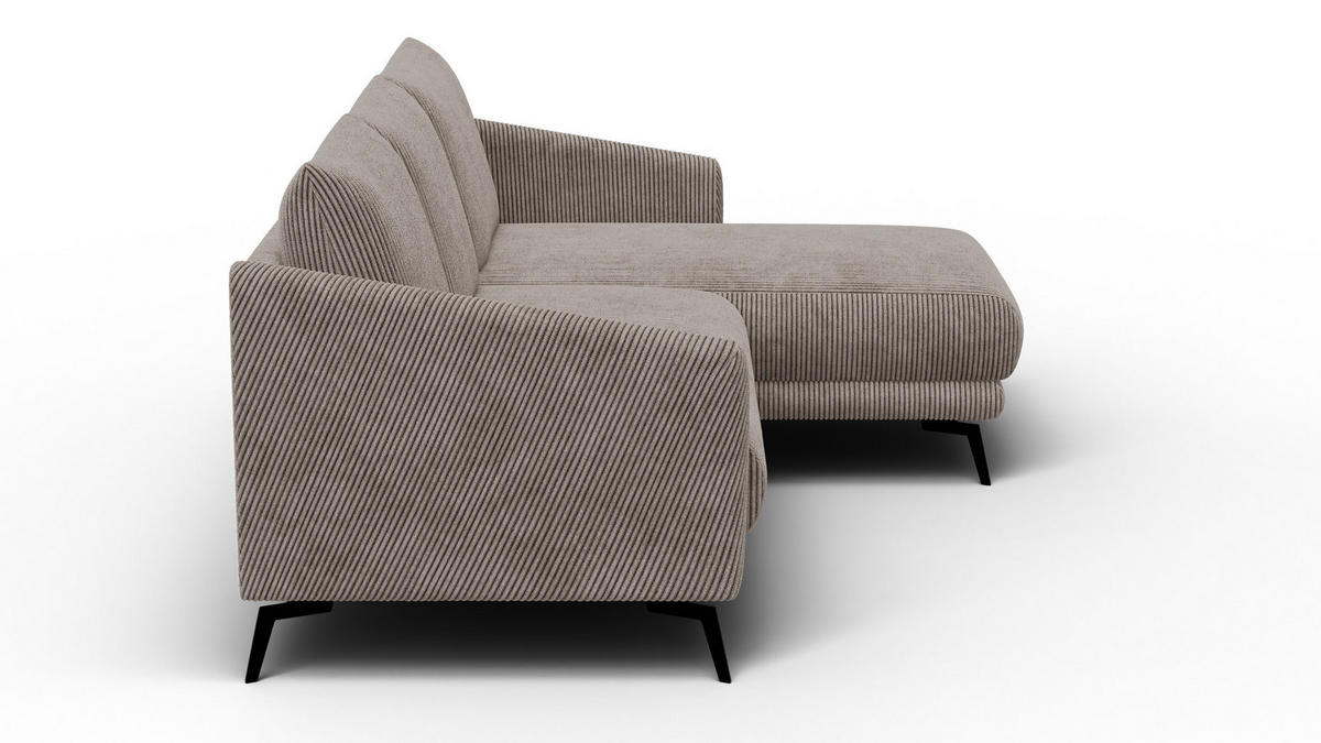 ECKSOFA VILT 3-Sitzer, taupe - Taupe/Schwarz, Holzwerkstoff/Textil (221/156cm) - Courtois Laville