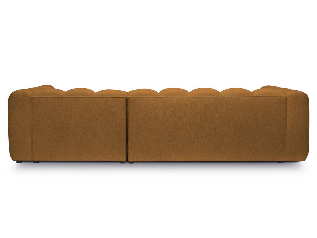 ECKSOFA Links Strukturstoff Beige - Hellbraun/Schwarz, Holzwerkstoff/Kunststoff (224/166cm) - LaMiaSofa