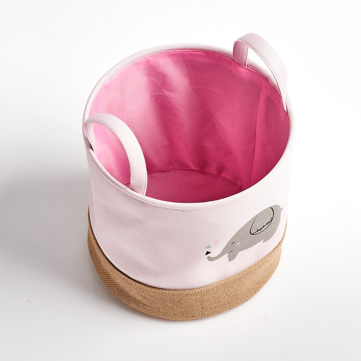 AUFBEWAHRUNGSKORB Elefant - Rosa, Jute - Ø 30cm - Rosa, Textil (30/30cm) - Zeller Present