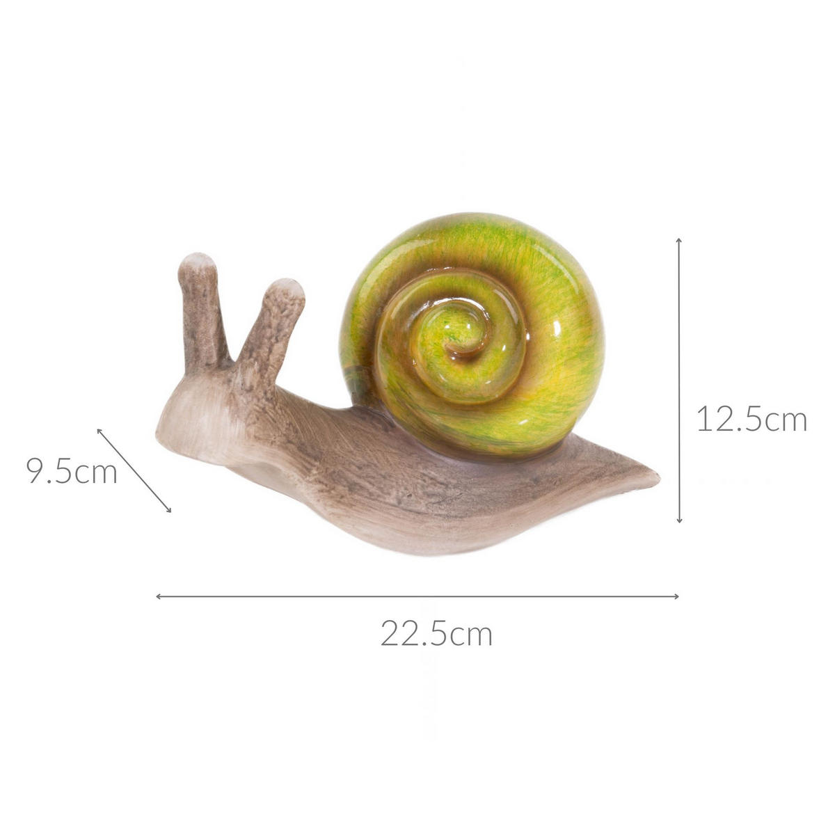 GARTENDEKO Schnecke 22/10 cm - Grün, Keramik (22/10/12.6cm)