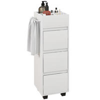 BADEZIMMERSCHRANK Weiß 35/30/90 cm - Weiß, Holzwerkstoff (35/90/30cm) - PANGIVO