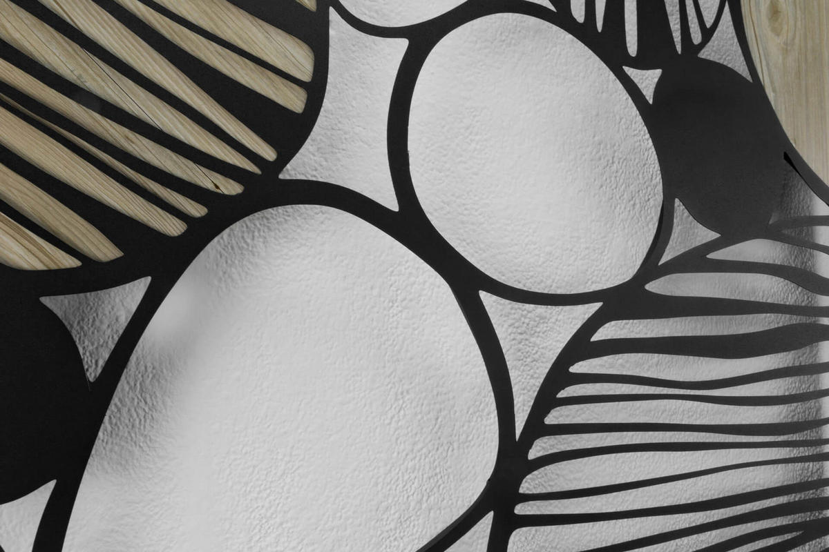 WANDDEKO Schwarz 78/78 cm - Schwarz, Metall (3.7/78/3cm) - KUNSTLOFT