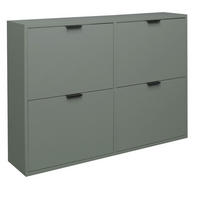 SCHUHSCHRANK Erna 120x25x86 Pinie Green matt Lack - Grün, Holzwerkstoff (120/86/25cm) - 58aufmkessel