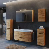 BADMÖBEL-SET 5-TLG. Morisson-03 - Braun, Holzwerkstoff (220/200/50cm) - Lomado