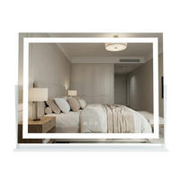 SPIEGEL Rea Led Studio White 58x45 - Weiß, Glas (62.5/46/10cm) - REA