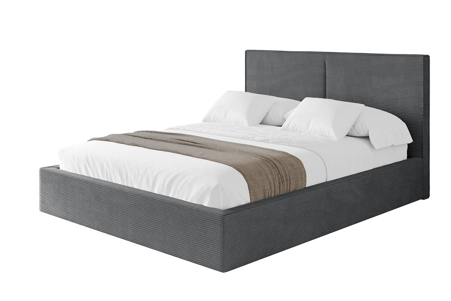 POLSTERBETT mit Bettkasten und Lattenrost, Bett mit Matratze H3/H4 - VANTO 180x200 Dunkelgrau - Anthrazit, Holzwerkstoff/Textil (180/200cm) - ALTDECOR