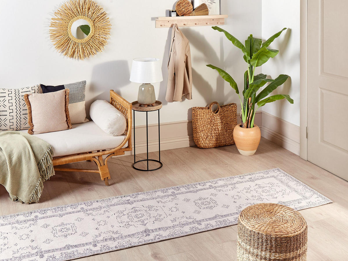 KURZFLOR-TEPPICH Goller 300/80 cm - Beige, Textil (80/300cm) - Beliani