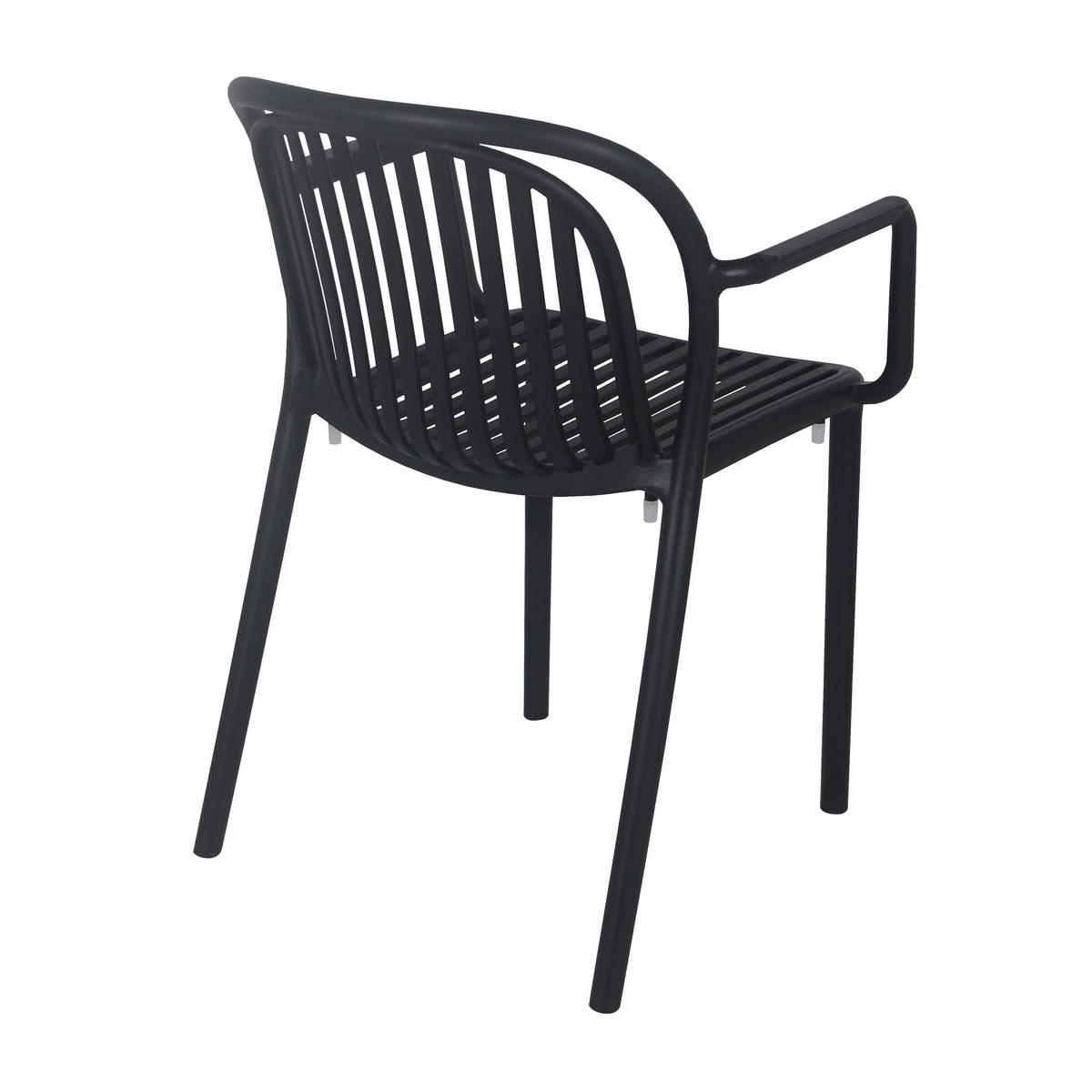 GARTENSTUHL, Schwarz - Schwarz, Kunststoff (57/58cm) - Oviala