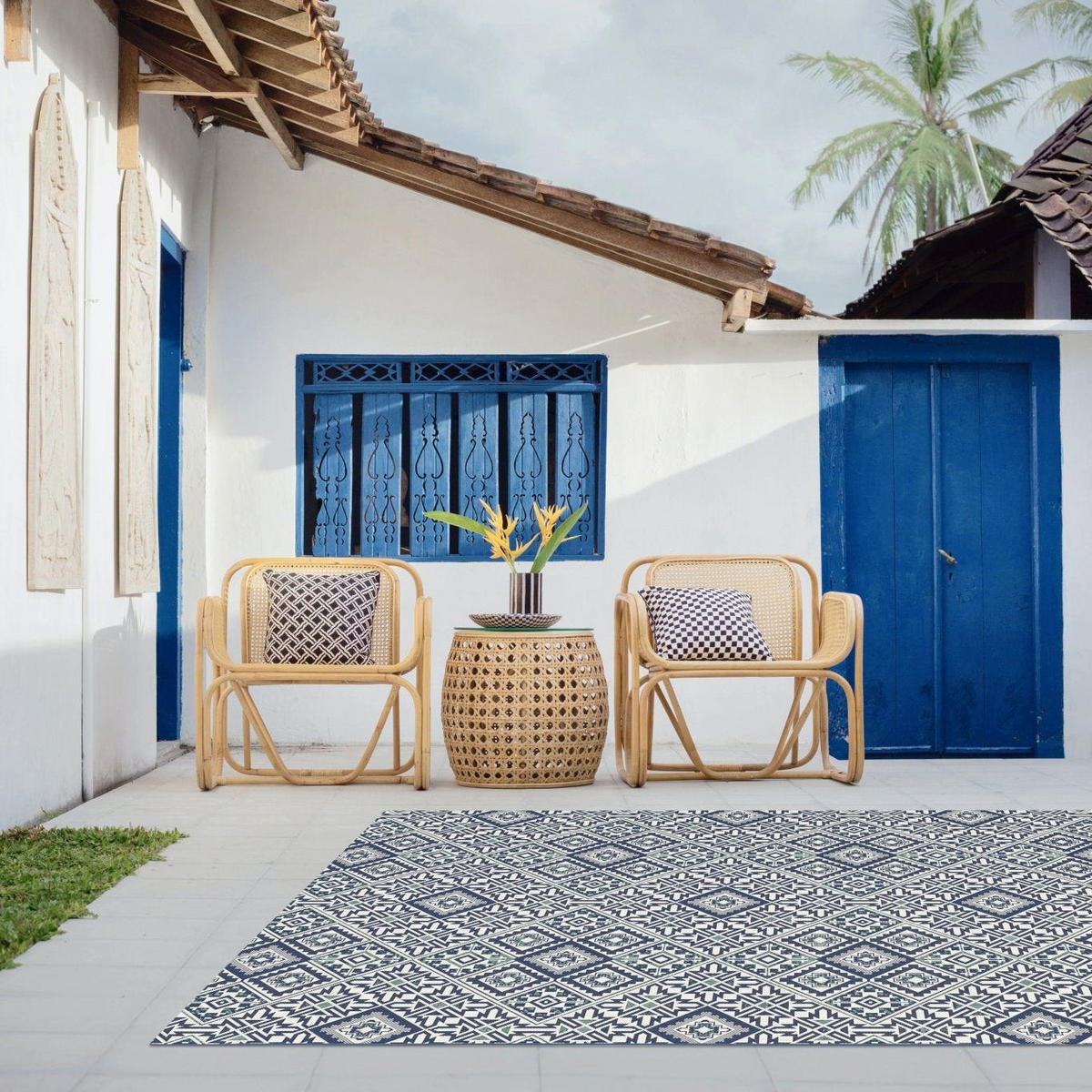 TEPPICH für Innen und Außen blau - Blau, Textil (80/150cm) - AFK Living
