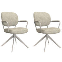 ESSZIMMERSTUHL Basel Beige 64/61/89 cm 2er-Set - Creme, Textil (61/89/64cm) - LABEL51