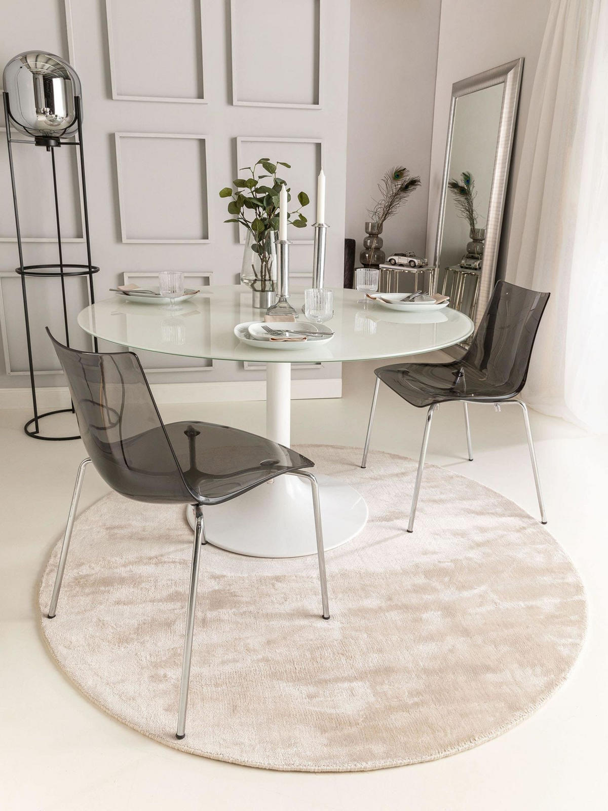 TEPPICH Viskoseteppich Nela Beige - Beige, Textil (120/1cm) - KUNSTLOFT
