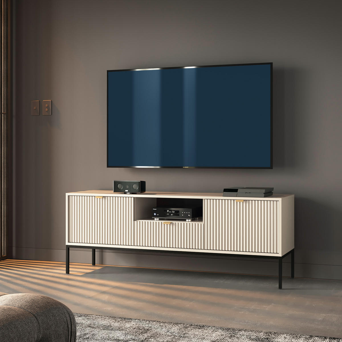 LOWBOARD STELLARE 154/56/39 cm, Kaschmir - Kaschmir, Holzwerkstoff (154/56/39cm) - MASSENO