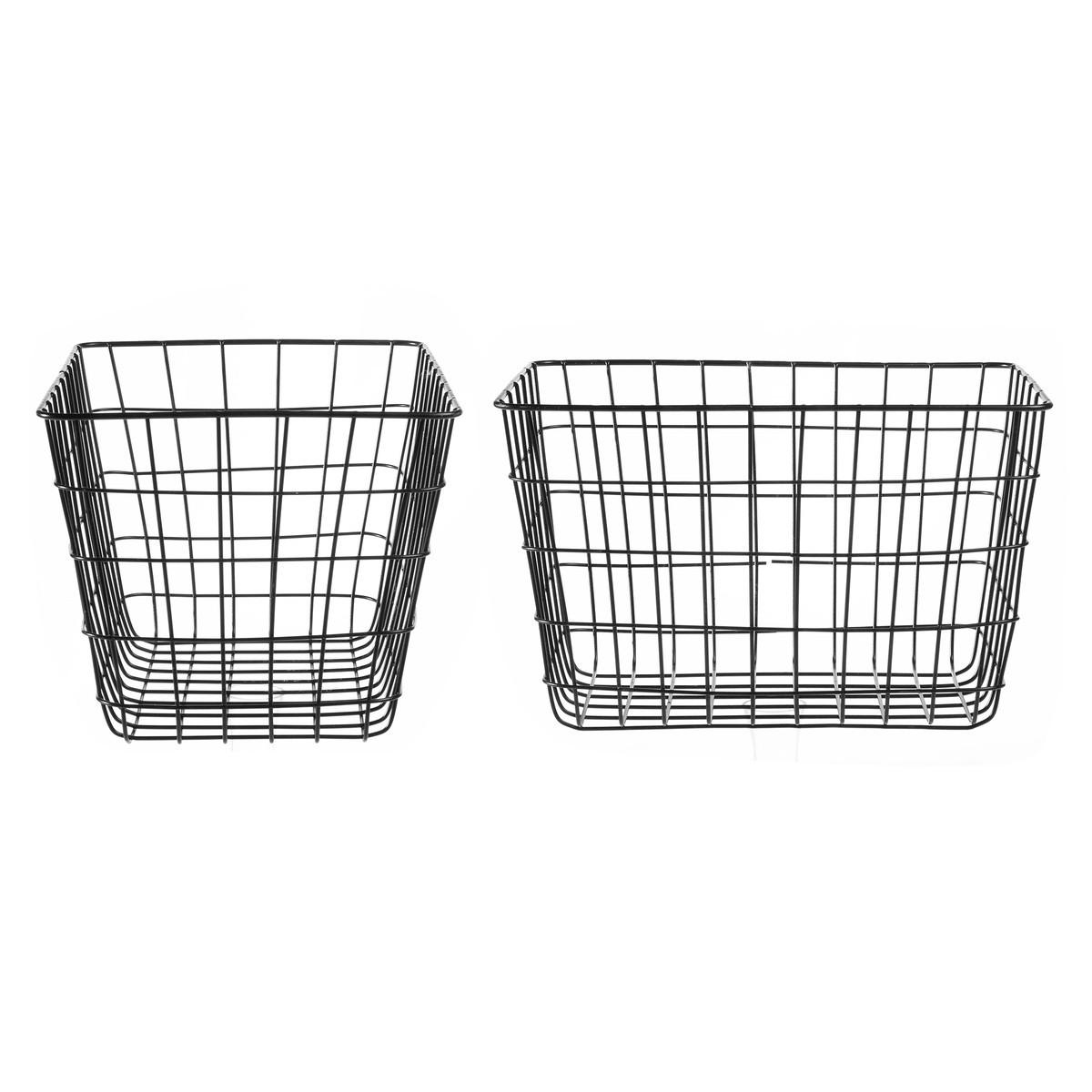 DRAHTKORB Schwarz Mittlere Größe – H23 cm - Schwarz, Metall (35/28/28cm) - Calicosy