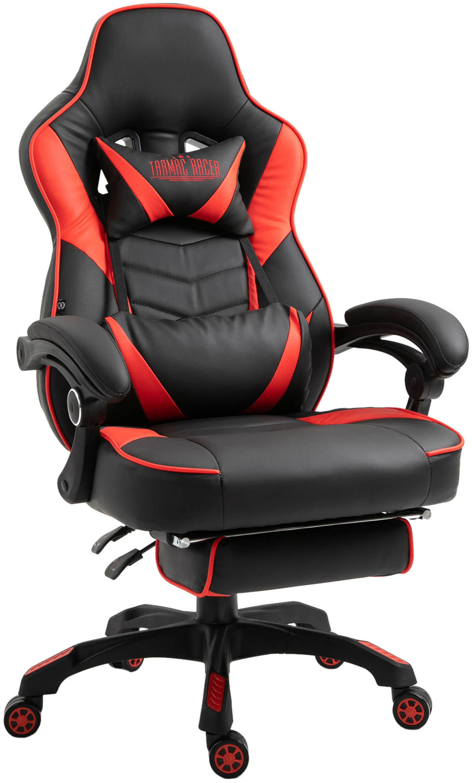 BÜROSTUHL Tilmann, Kunstleder Schwarz/Rot - Rot, Kunststoff/Textil (67/130/69cm) - TPFLiving