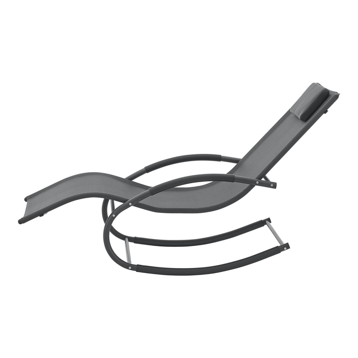 SCHAUKELLIEGE Tarent - Dunkelgrau, Metall (174/88/63cm) - [en.casa]
