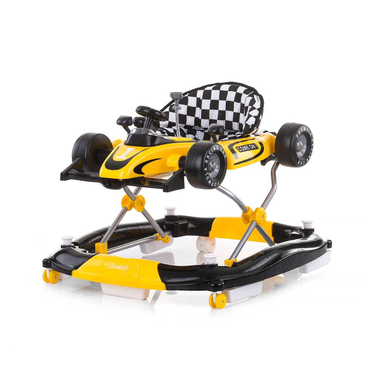 LAUFHILFE 4 in 1 Racer gelb verstellbar, Wippe, Activitycenter - Gelb, Kunststoff (67/55/70cm) - Chipolino