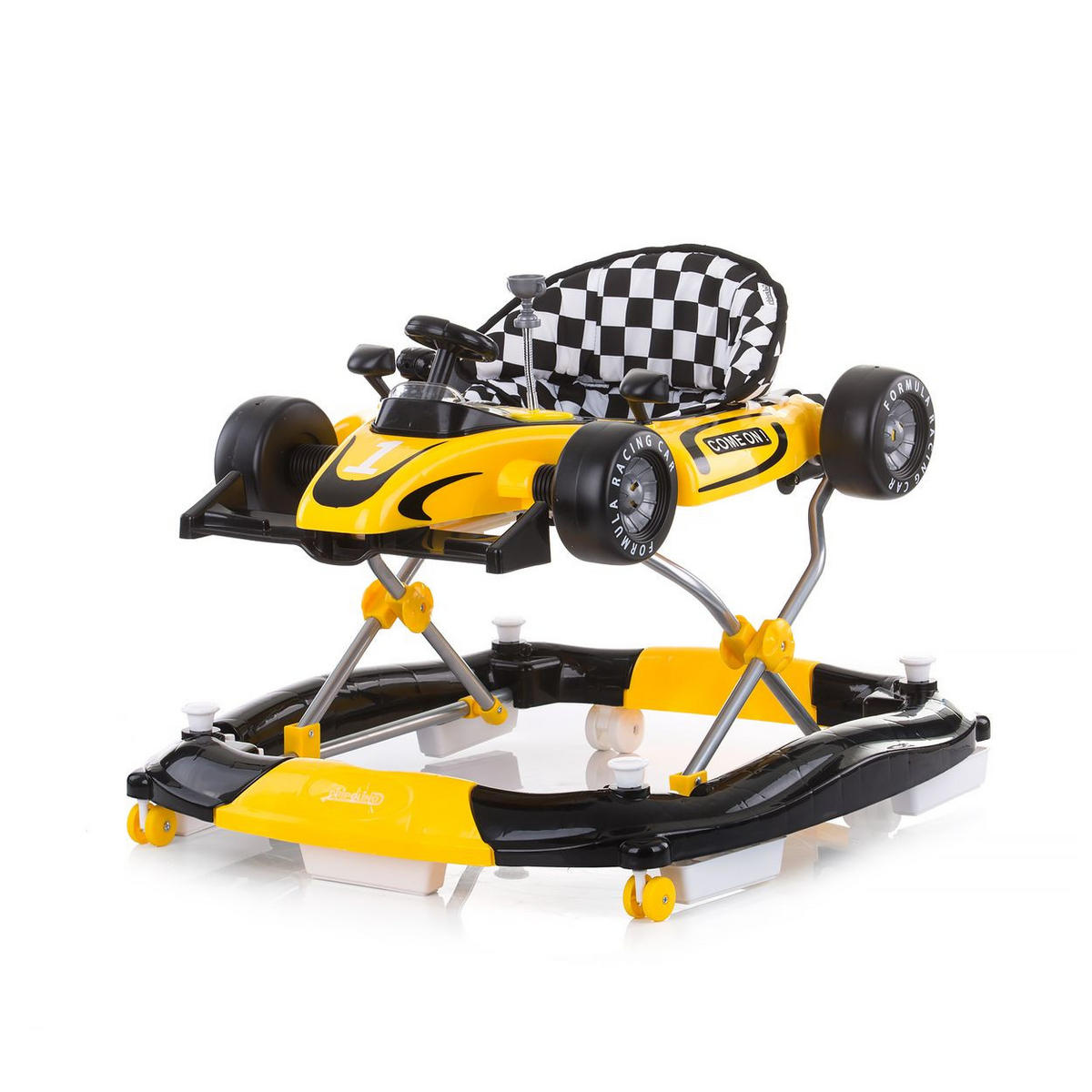 LAUFHILFE 4 in 1 Racer gelb verstellbar, Wippe, Activitycenter - Gelb, Kunststoff (67/55/70cm) - Chipolino