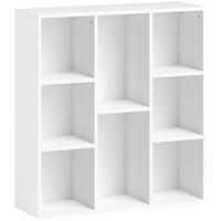 BÜCHERREGAL, Standregal mit 8 Ebenen, Aufbewahrungsregal, für Wohnzimmer - Weiß, Karton (24/80/74.3cm) - HOMCOM