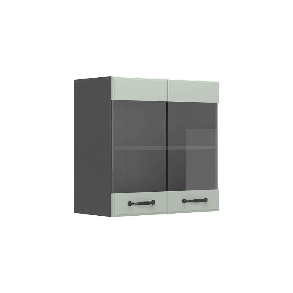 Vicco Küchenglasschrank Mintgrün, Anthrazit 60x60x31 cm