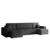 ECKSOFA U-Form Mit Schlaffunktion Und Bettkasten BEST Stoff Neve Dunkelgrau - Dunkelgrau, Holz/Kunststoff (312/142cm) - Kaiser Möbel