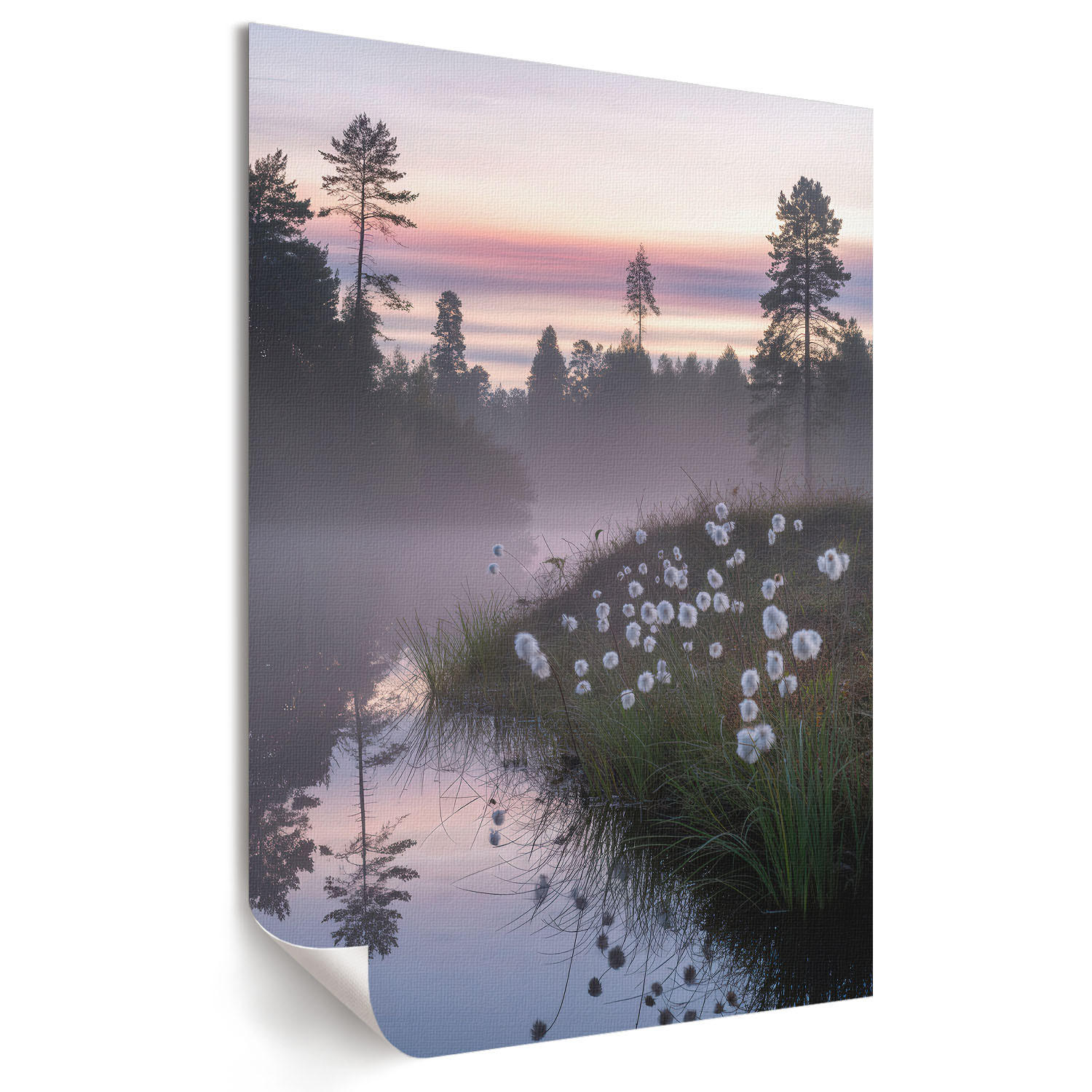 POSTER - 42x59 cm - And - See am Morgen - Grau, Textil (42/59/0.1cm) - TULUP