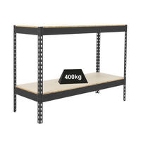 SCHWERLASTREGAL MINI WOOD YETI TWO | HxBxT 90x150x45cm | Fachlast 400kg | Anthrazit - Anthrazit, Metall (150/90/45cm) - PROREGAL