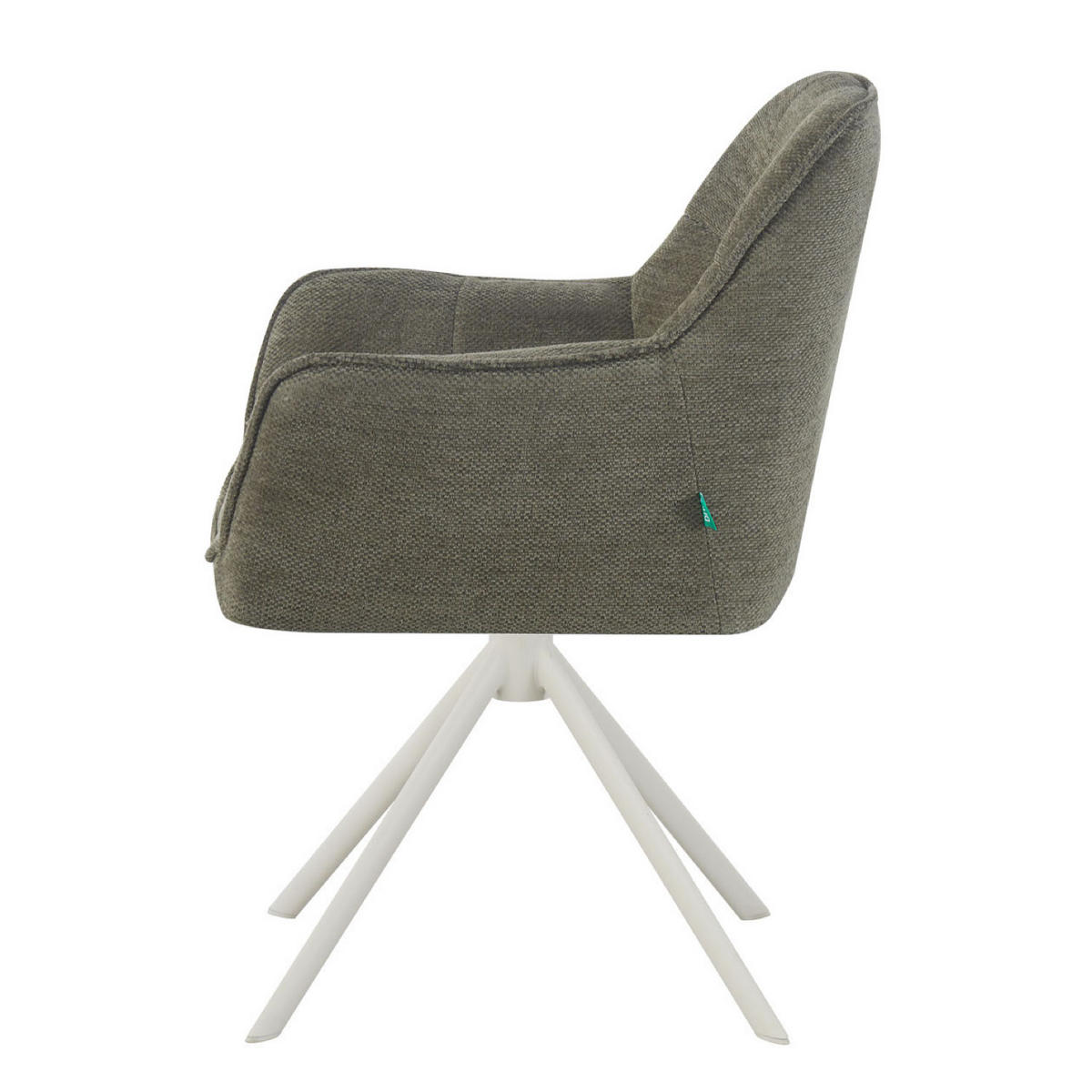 ESSZIMMERSTUHL THOMAS-DINA 2er-Set 360°drehbar - Weiß/Grün, Textil/Metall (61/83/62cm) - DUBI Möbel