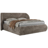 POLSTERBETT CAELA CLASSIC 160/200 - Hellbraun Cord - ELORI LUX - Hellbraun, Textil (160/200cm) - MKS