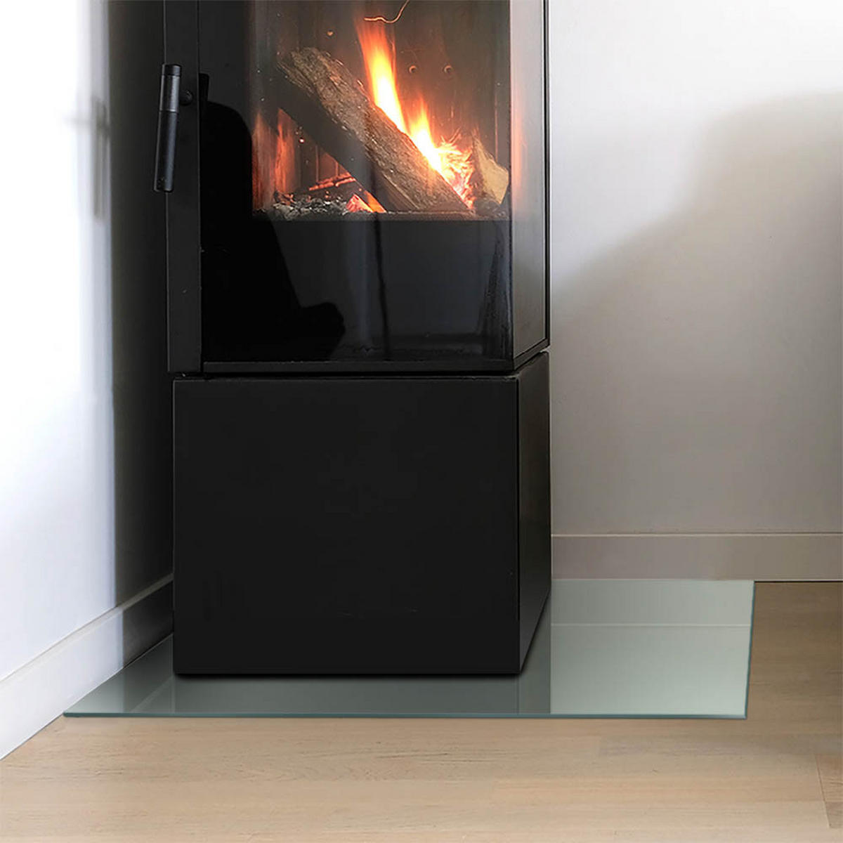 GLASPLATTE für Kamin 60x40 cm Grün - Grün, Glas (60/40/0.4cm) - ArtPrintCave