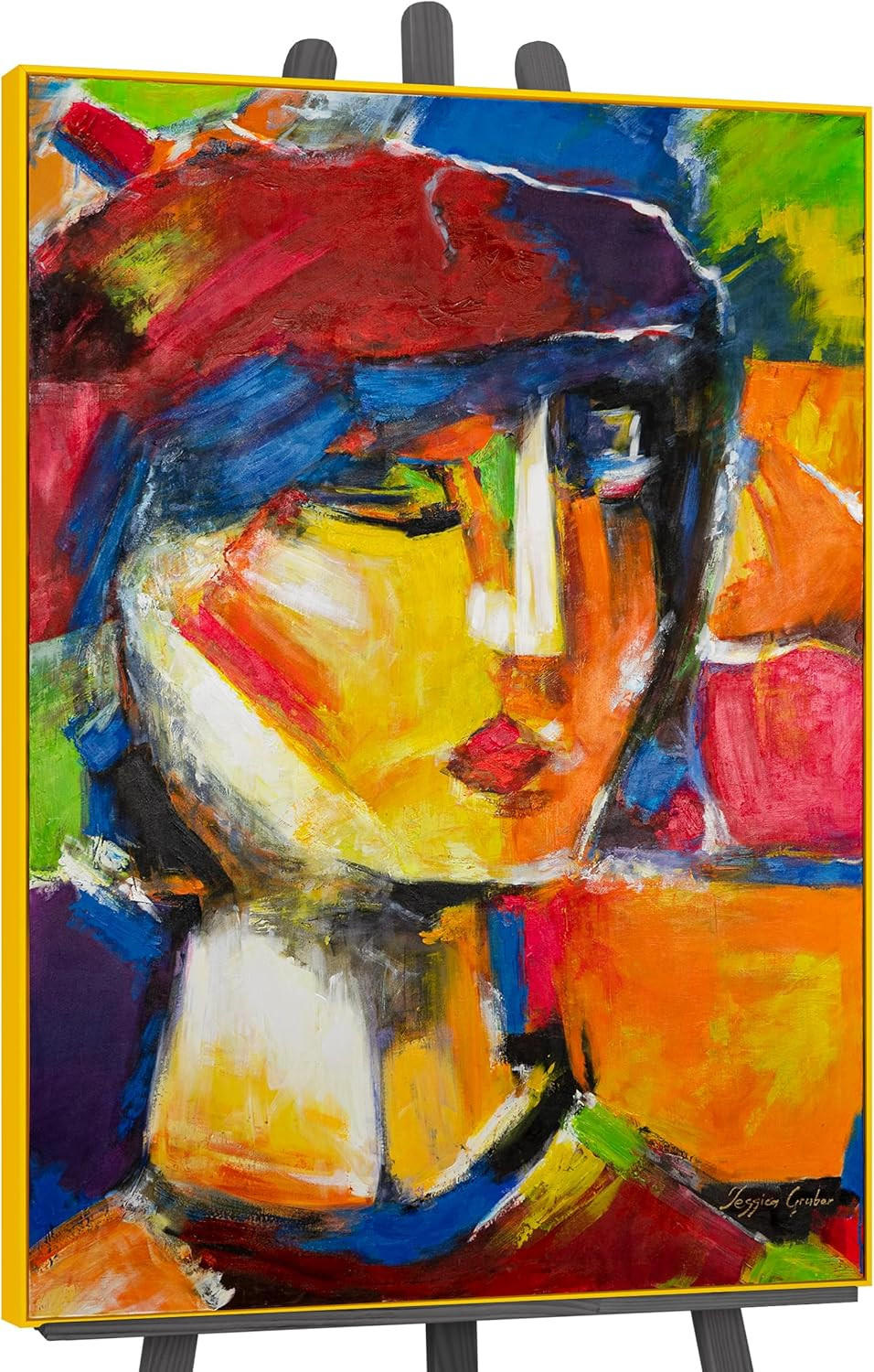 GEMÄLDE Lebhaftes Outfit Schattenfugenrahmen Gelb 120x80 cm - Gelb, Holz (120/80cm) - YS-art gallery