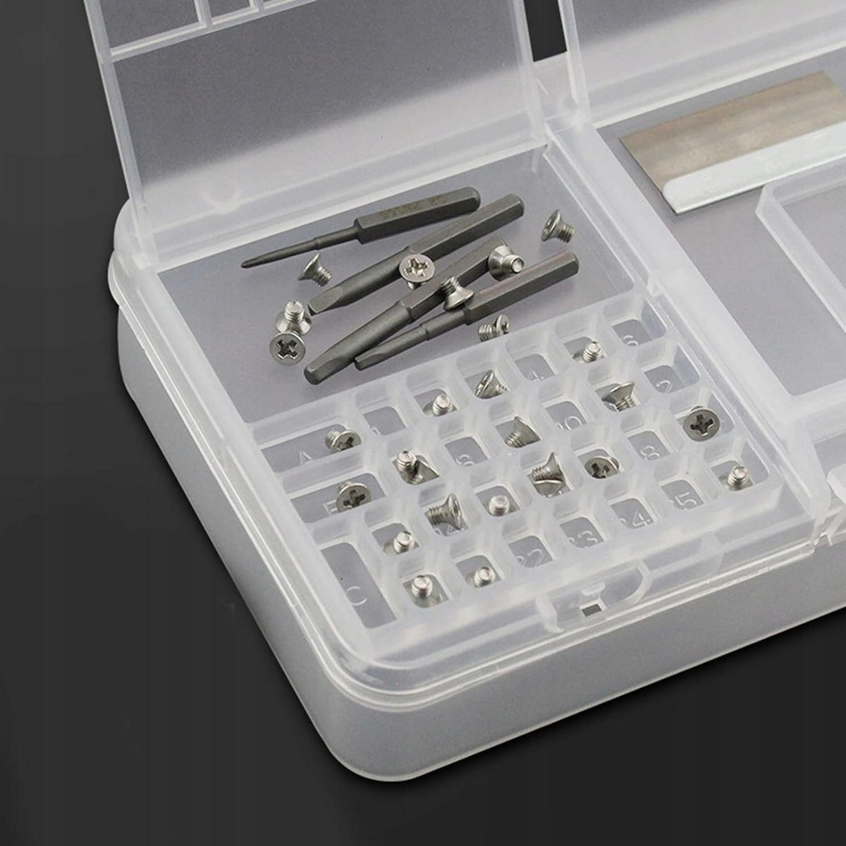 AUFBEWAHRUNGSBOX Universal, Sortierbox für elektronische Bauteile, 2-lagig, PP, transparent, 205 x 100 x 45 mm - Multicolor, Kunststoff/Metall (4/10/19cm)