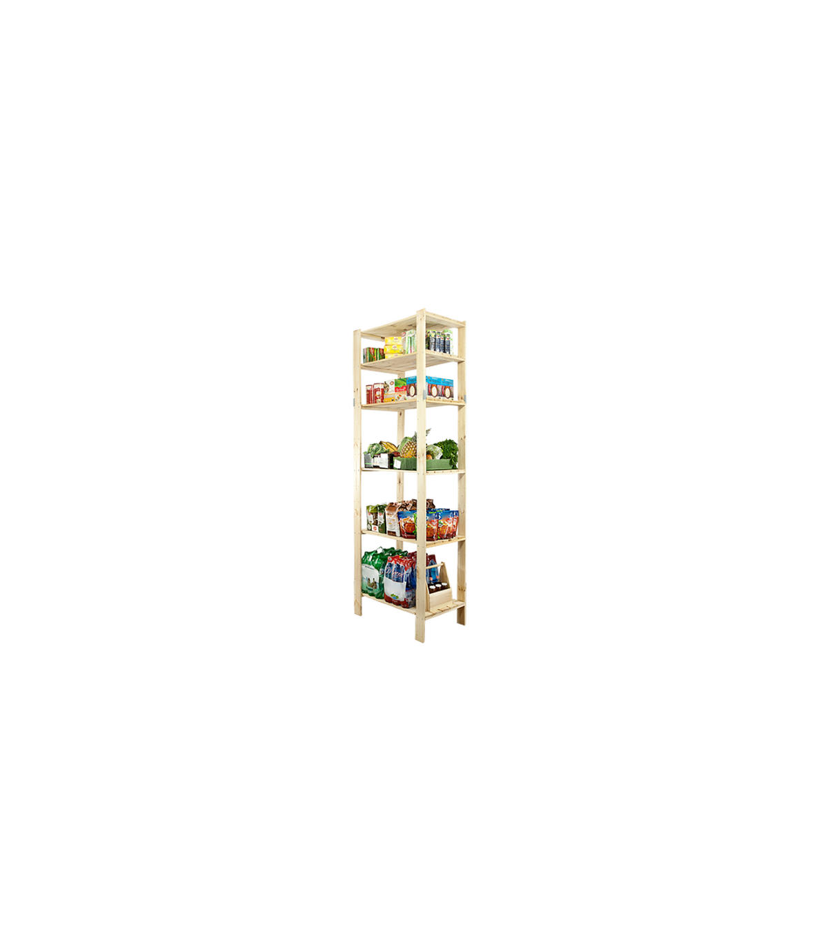 HOLZREGAL WOODLAND 230x80x50cm 6 Fachboden Kiefernholz Natur - Naturfarben, Holz (80/230/50cm) - PROREGAL