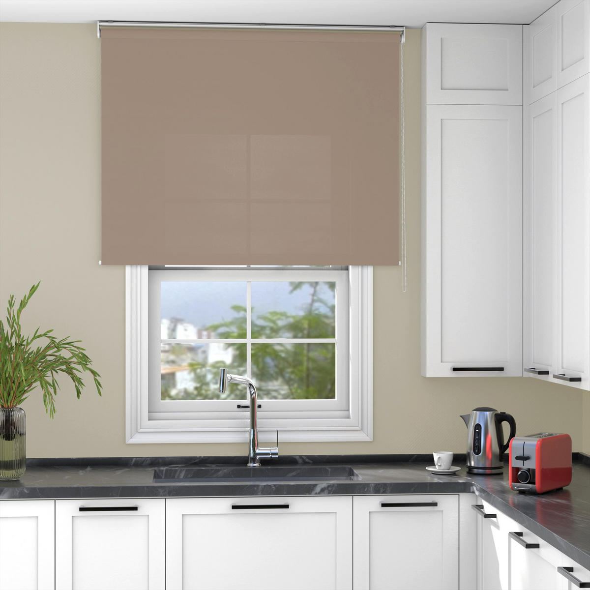 ROLLO blickdicht - Hellbraun, Textil (45/150cm) - Deco-Raum