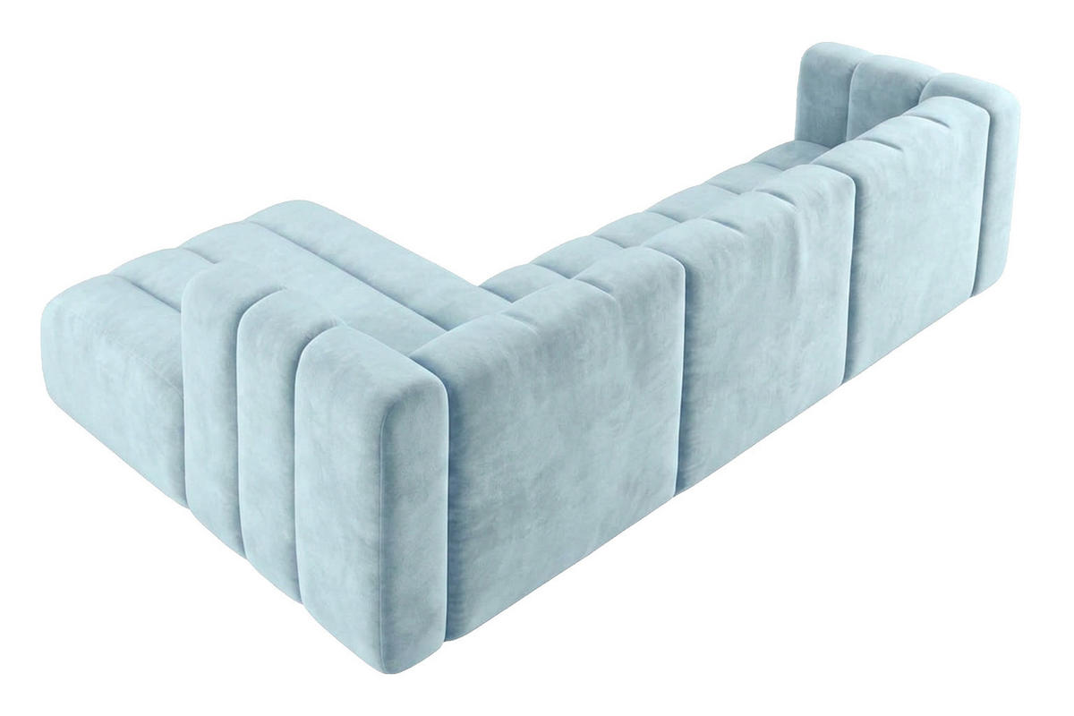 ECKSOFA Modulares In L-Form, Velvet-Stoff Riviera, Babyblau, Links, GRAND 318 cm - Hellblau, Holz (318/179cm) - Kaiser Möbel