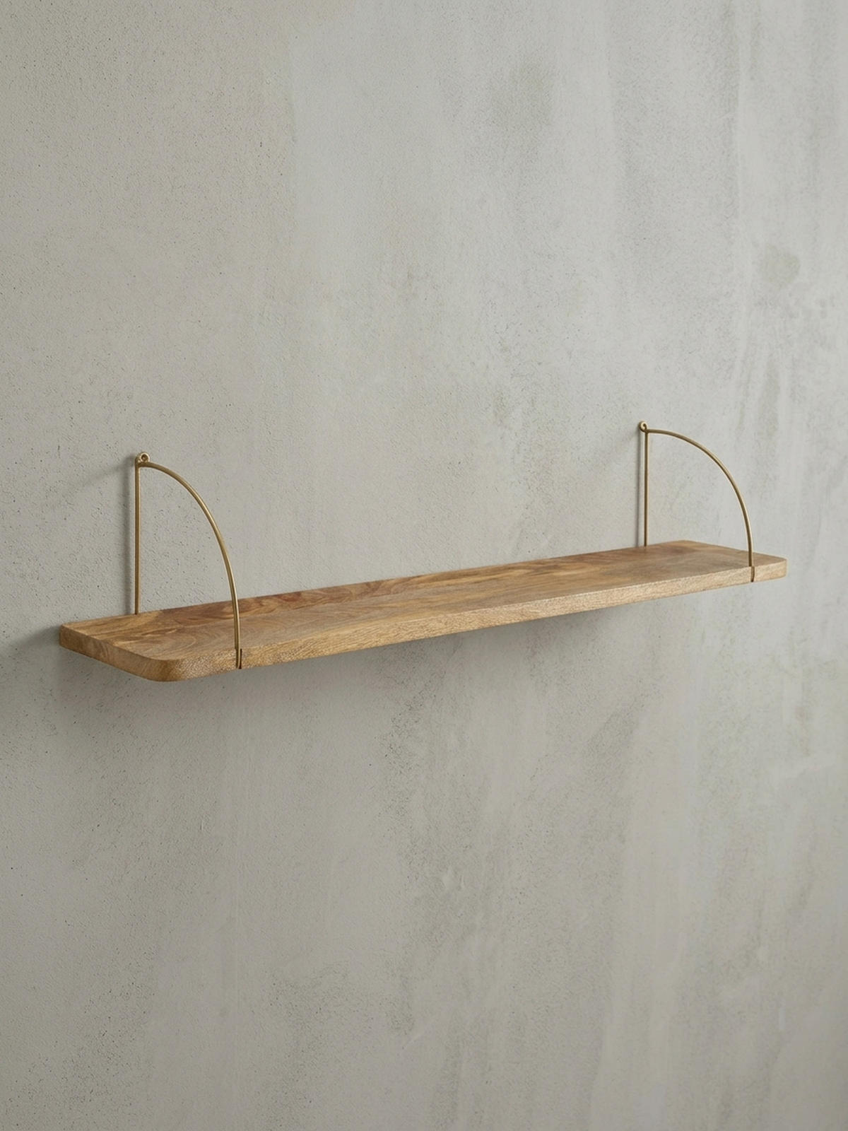 WANDREGAL TEVERE Mango Massivholz Eisen Industrial, Beige 100x22x25 cm - Beige, Holz/Metall (100/25/22cm) - KADIMA DESIGN